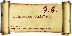 Filipovics Győző névjegykártya